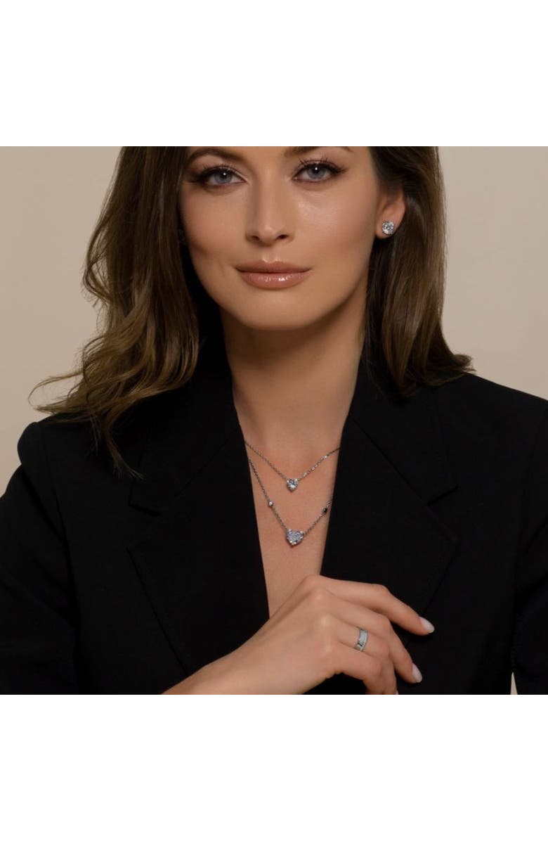 Anna Zuckerman Diamond Crystalline 3 Carat Heart Necklace, Alternate, color, White Diamond Crystalline