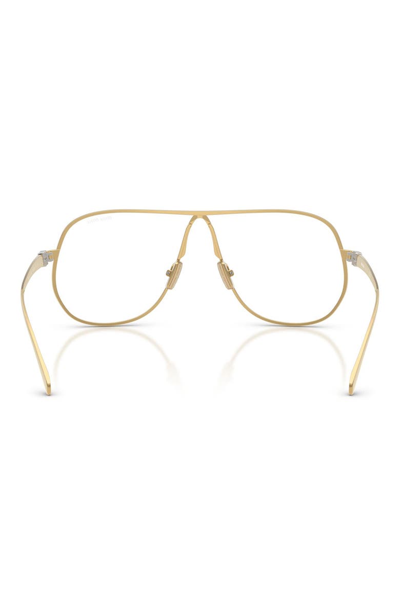 66mm Oversize Pilot Blue Light Glasses, Alternate, color, GOLD / CLEAR BLUE LIGHT FILTER