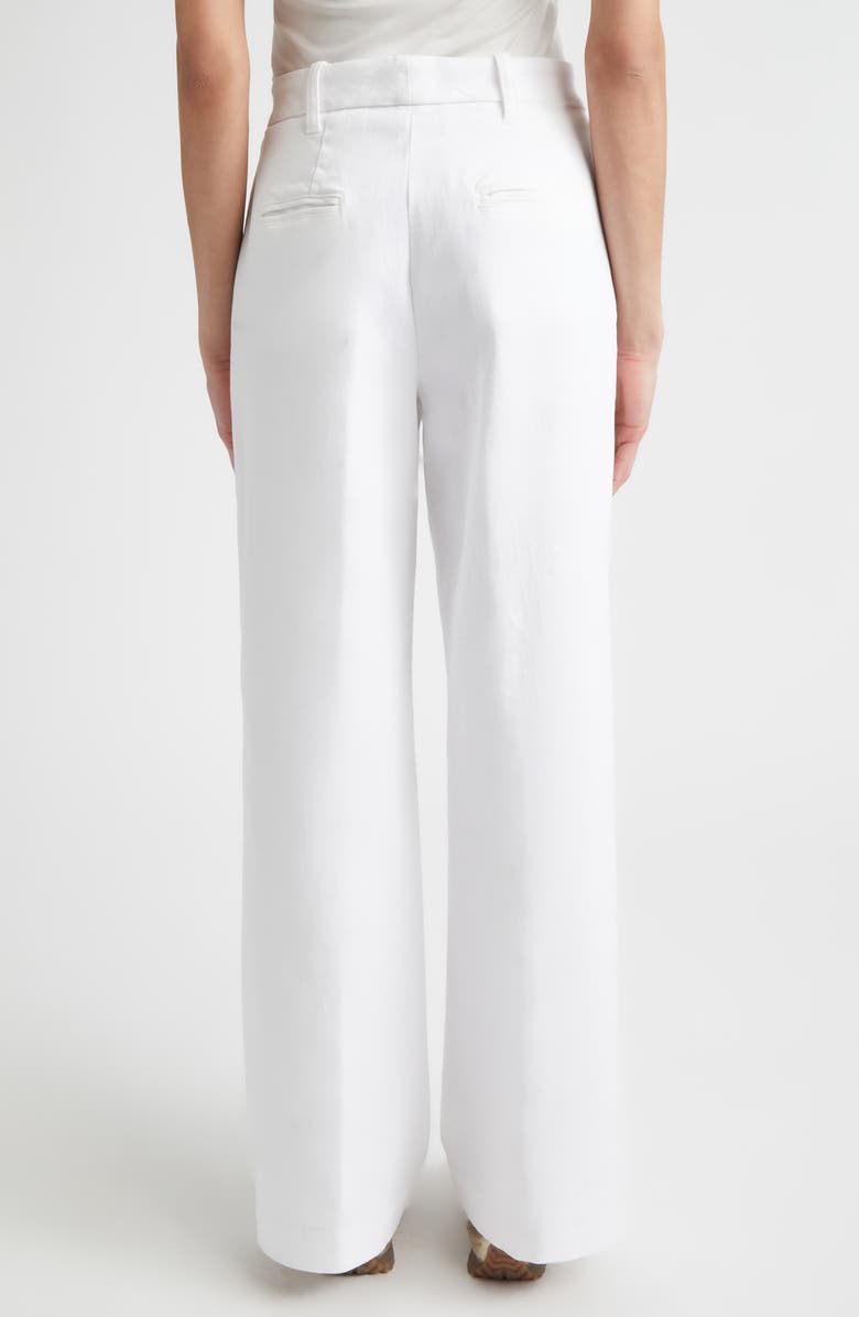 Eleventy Cotton Stretch Twill Wide Flare Leg Trousers, Alternate, color, 01 White