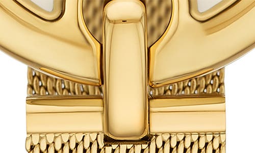 Tory Burch Women's The Pierced Gold-tone Stainless Steel Mesh Bracelet Watch 36mm In Gold
