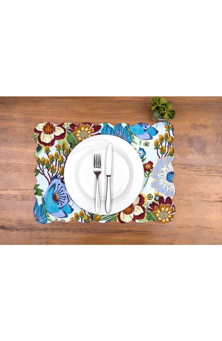 C&F Home Calanthe Set of 6 Placemats  13" x 19", Alternate, color, Blue