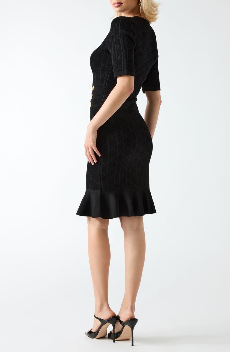 Marciano Yamna Ruffle Hem Sweater Dress, Alternate, color, Jblack-Black