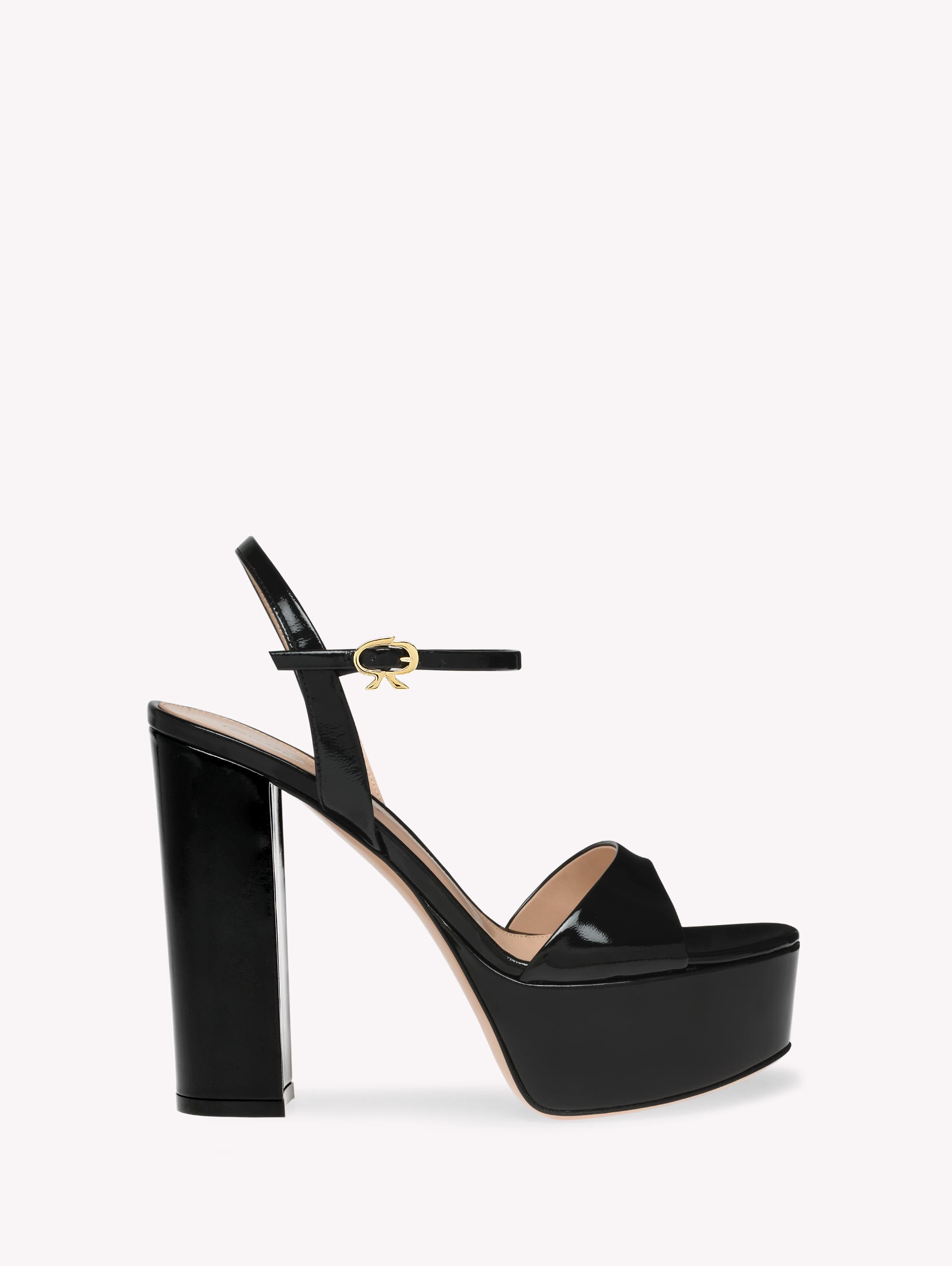 Gianvito Rossi Marlena Sandals, Main, color, Black Nappa
