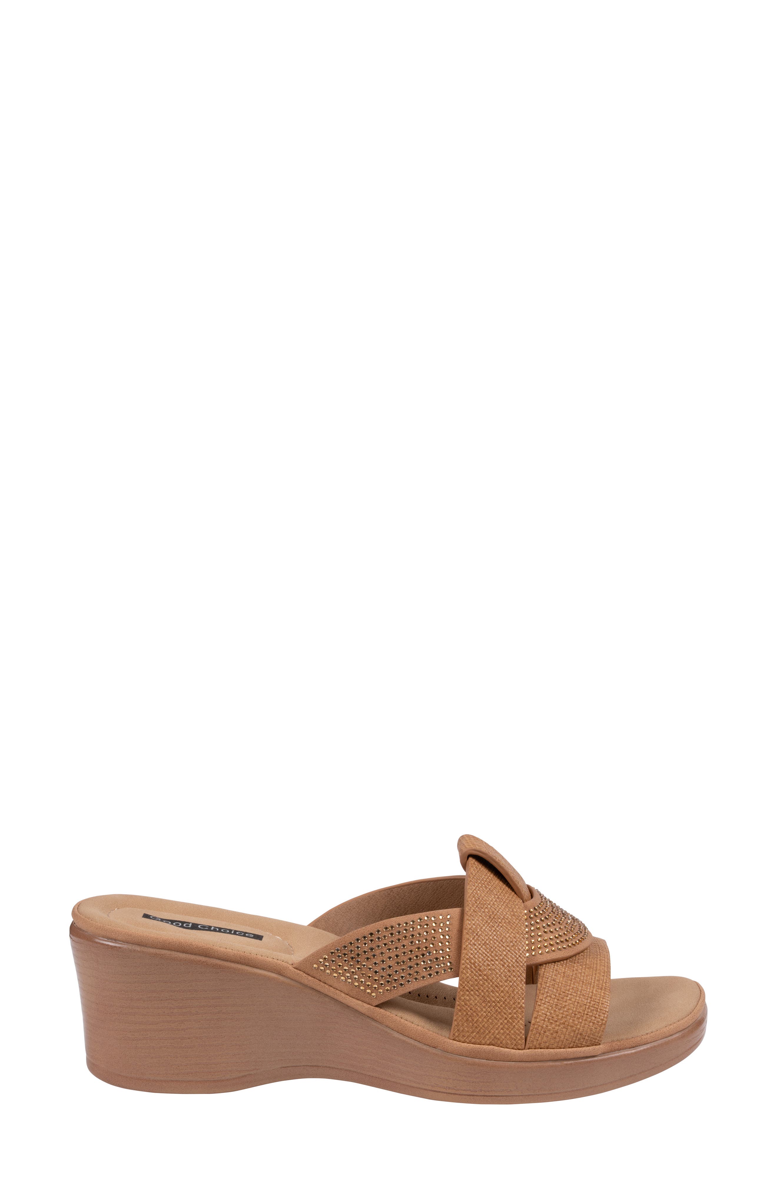 Selva Platform Wedge Slide Sandal, Alternate, color, TAN