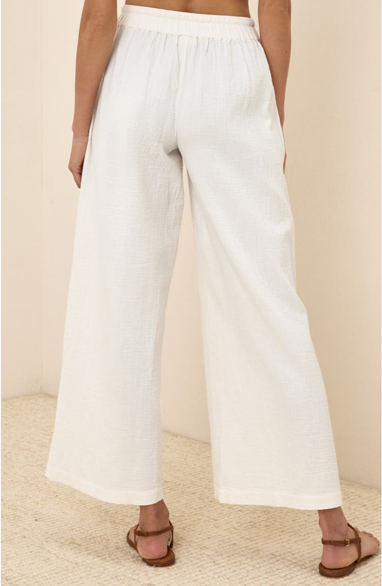 Pact Organic Cotton Coastal Double Gauze Split Hem Pant, Alternate, color, Sea Salt