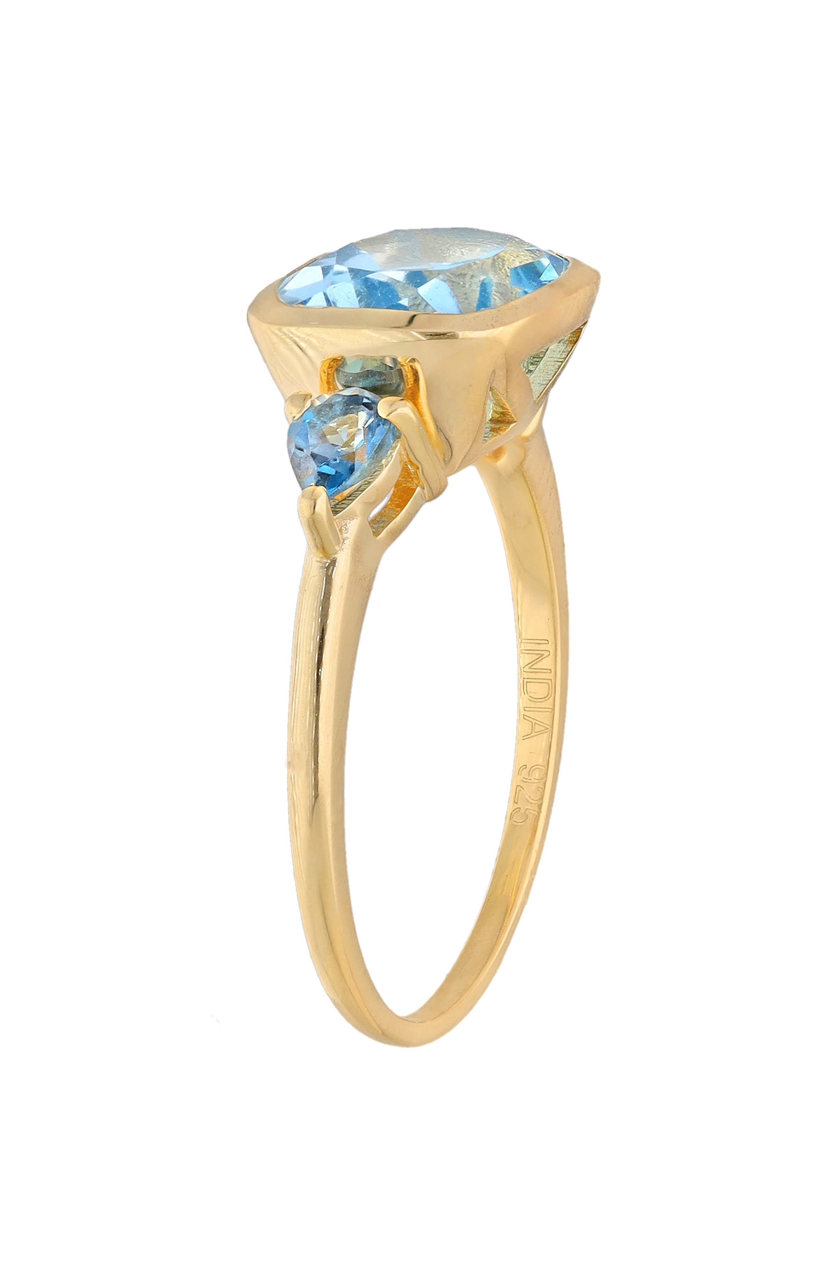 YS GEMS Cushion & Trillion Cut Blue Topaz Ring | Nordstromrack