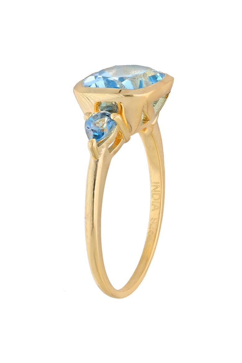 Cushion & Trillion Cut Blue Topaz Ring, Alternate, color, BLUE