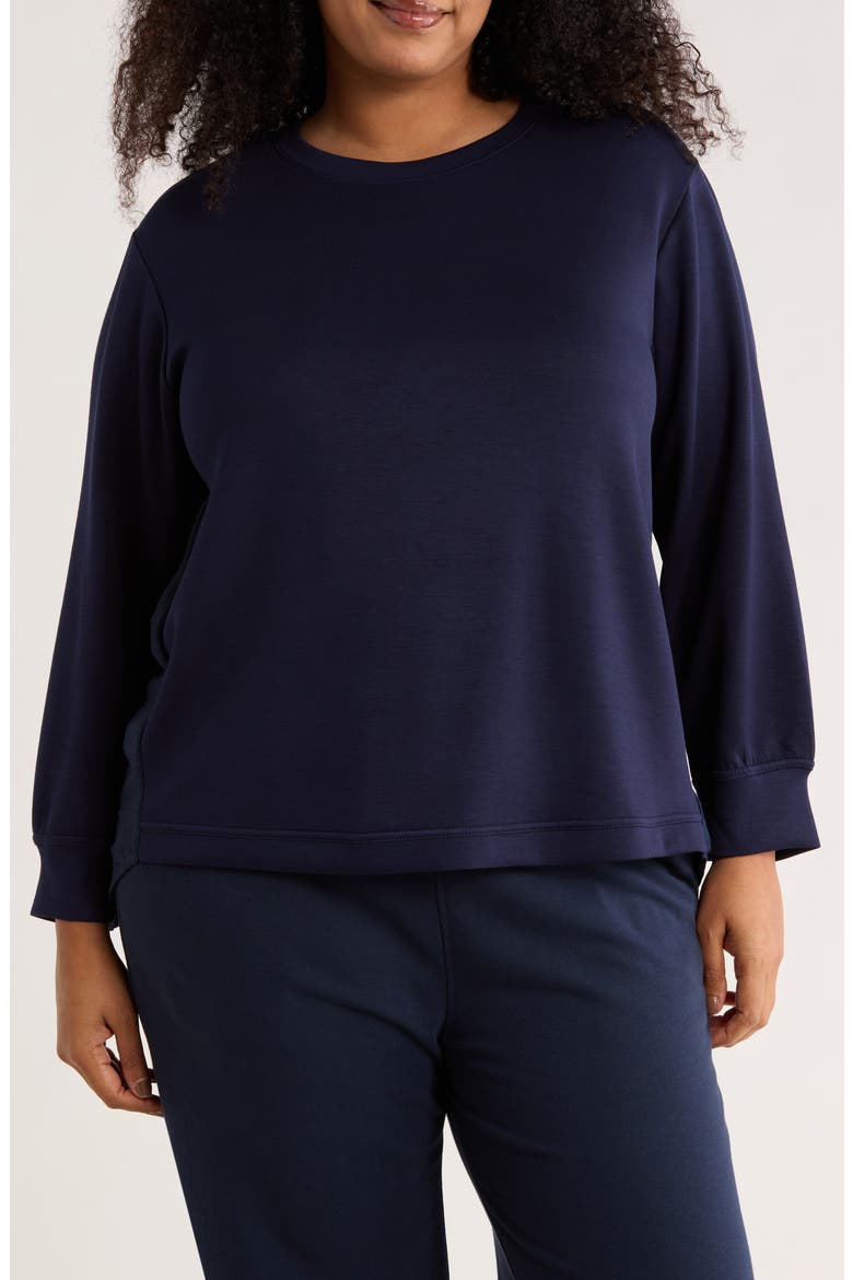 Mixed Media Top, Main, color, BLUE TEAL