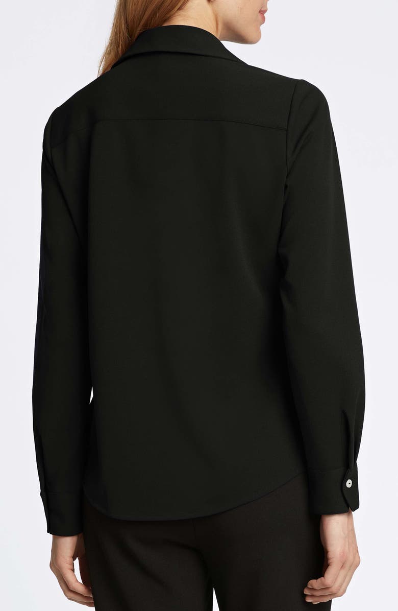 Foxcroft Mary Crepe Knit Button-Up Shirt, Alternate, color, 