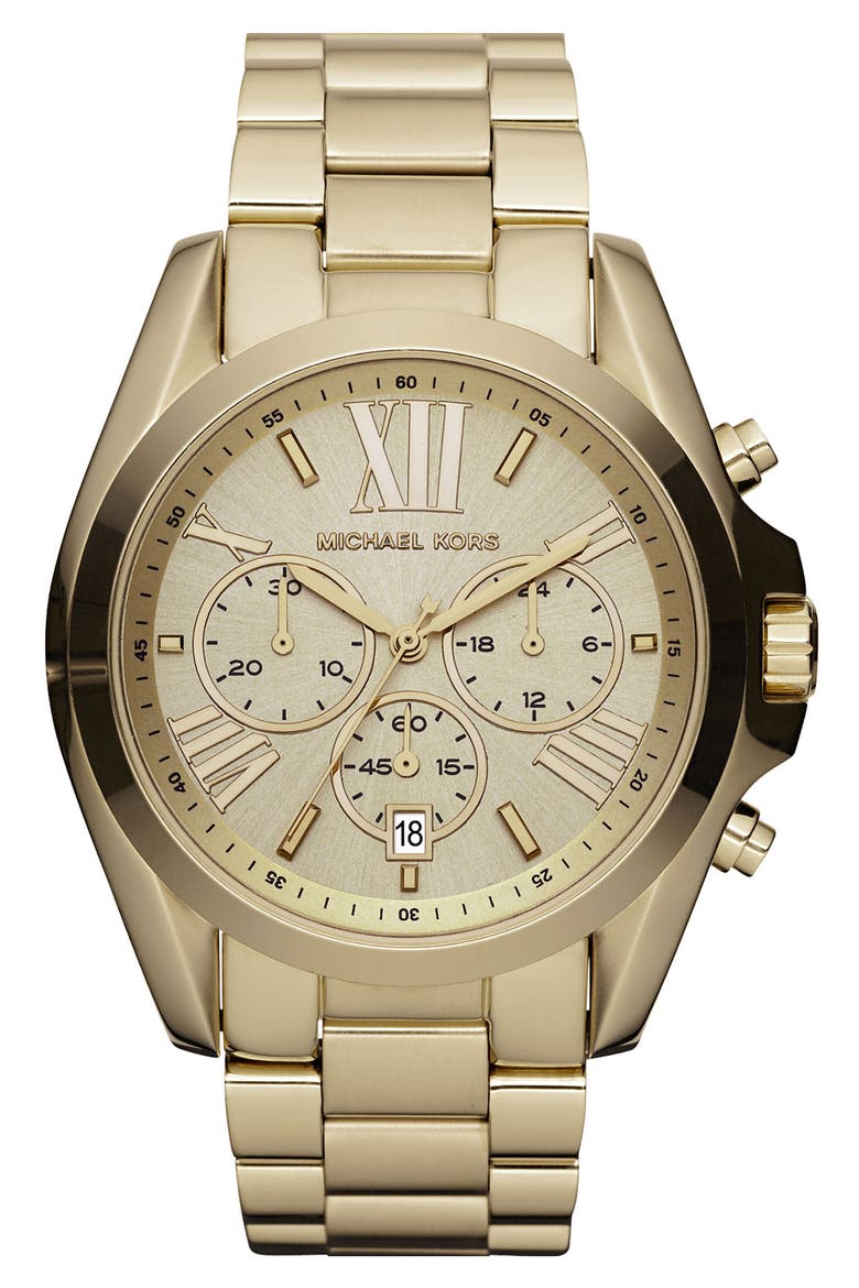 'Bradshaw' Chronograph Bracelet Watch, 43mm, Main, color, GOLD/ GOLD