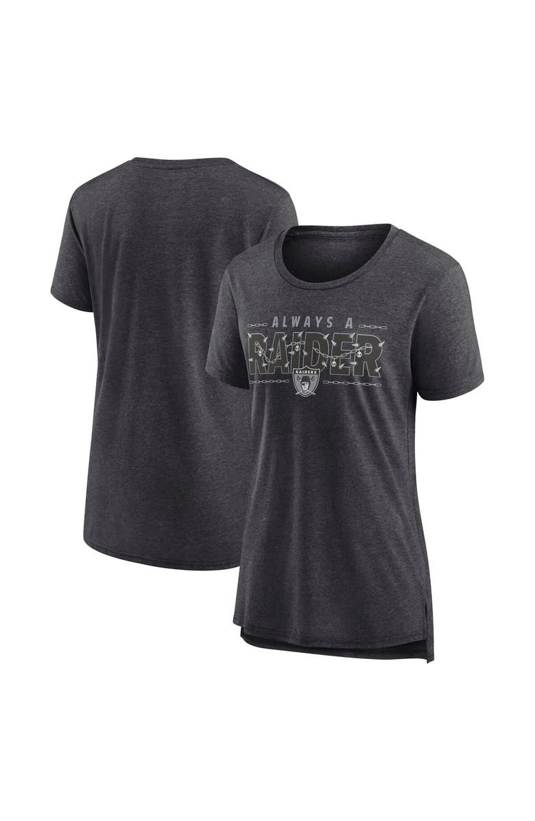 Nike Women's Nike Charcoal Las Vegas Raiders Vintage Graphic Tri-Blend Scoop Neck T-Shirt, Main, color, Charcoal