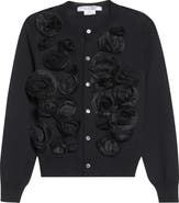 Comme des Garçons Comme des Garçons Rosette Appliqué Wool Cardigan