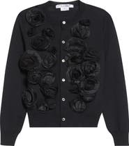 Comme des Garçons Comme des Garçons Rosette Appliqué Wool Cardigan