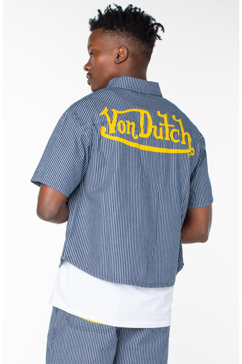 Dean Crop Short Sleeve Shirt, Alternate, color, Flugitow Wash