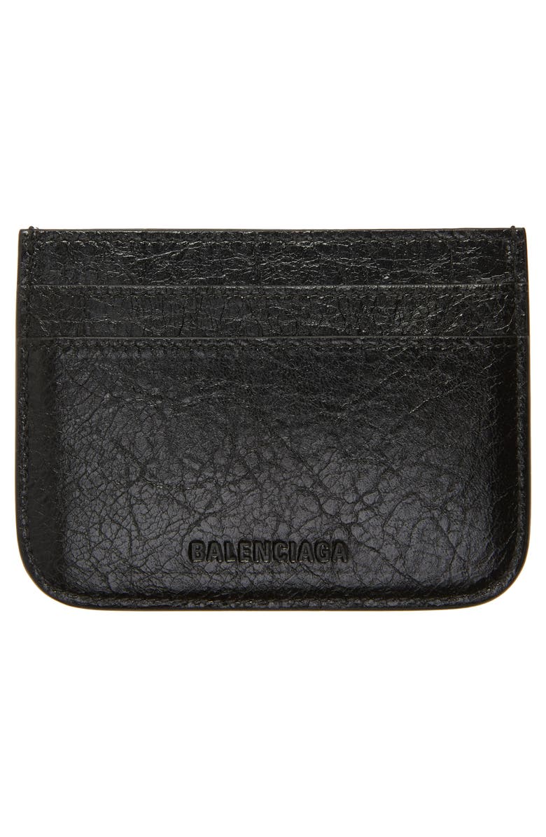 Balenciaga Le Cagole Lambskin Leather Card Holder, Alternate, color, 