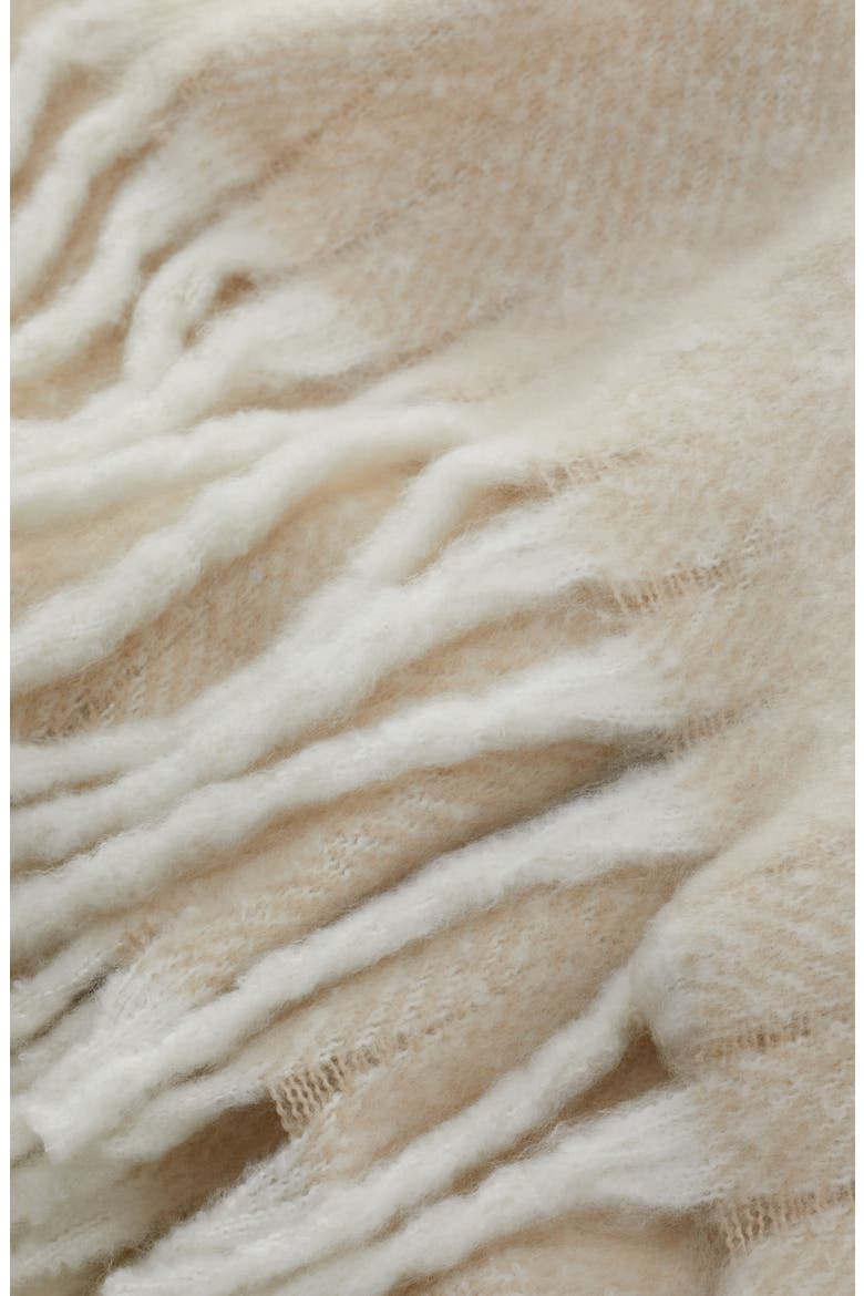 Fireside Fleece Throw Blanket, Alternate, color, COCONUT CREAM/ FEATHER GREY