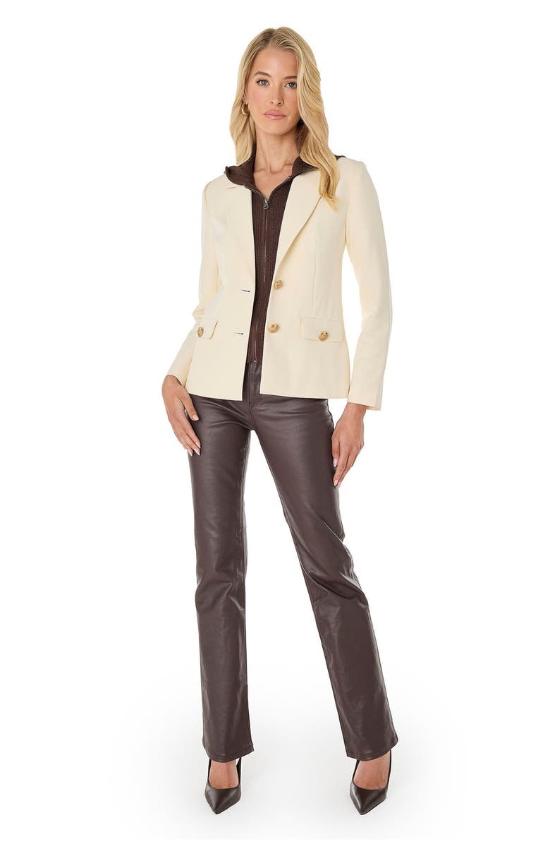The Noli Shop Kara Dickey Blazer, Alternate, color, Pearl/Espresso
