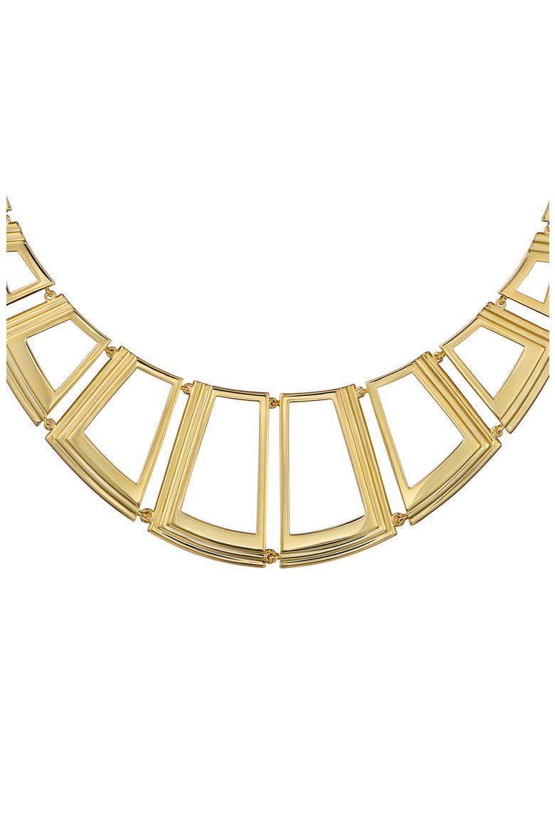 Denee Deco Groove Statement Necklace, Alternate, color, GOLD TONE