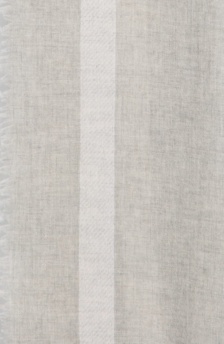 Vince Wool & Cashmere Stripe Scarf, Alternate, color, Grey