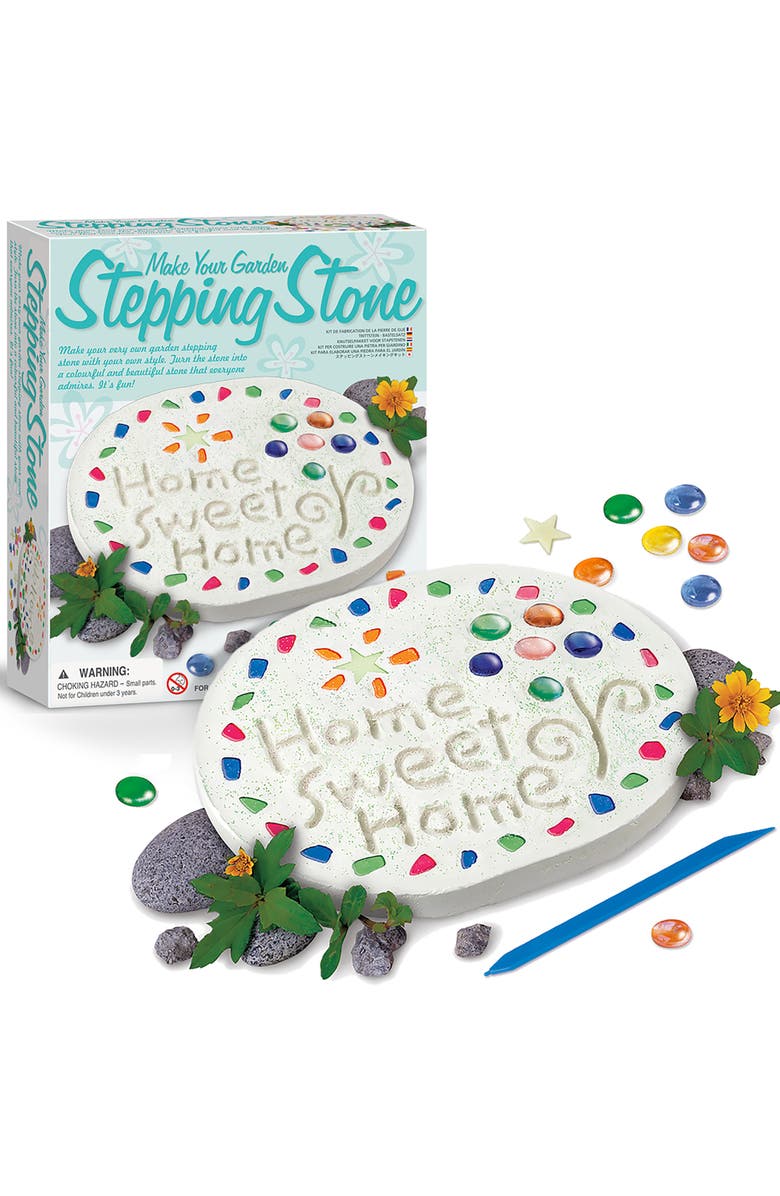 4M Make Your Garden Stepping Stone Ceramic Yard Decor Kit, Alternate, color, Multicolored