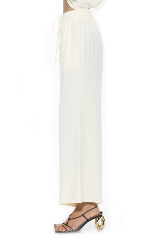 Alexia Admor Xila Linen-blend Wide Leg Pant In Ivory