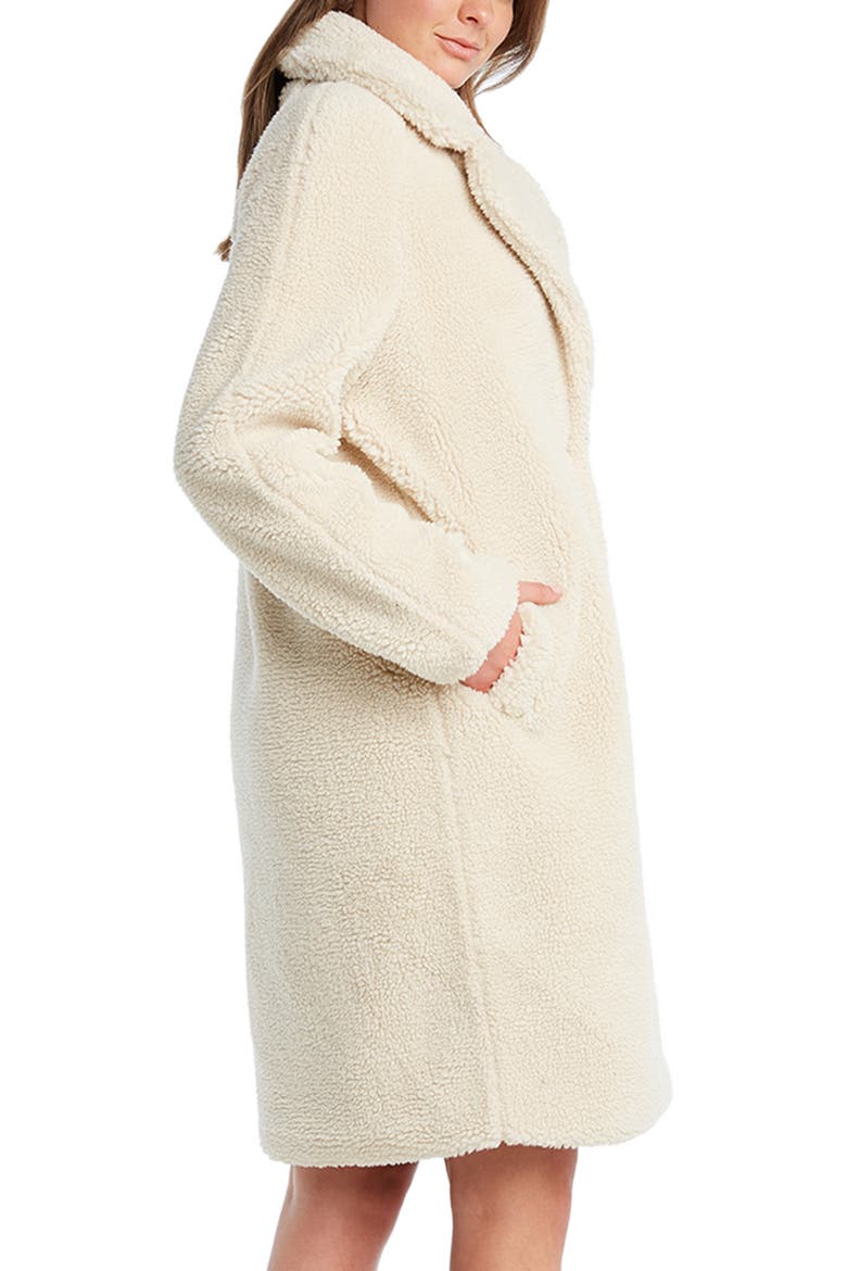 Faux Fur Long Coat, Alternate, color, ECRU