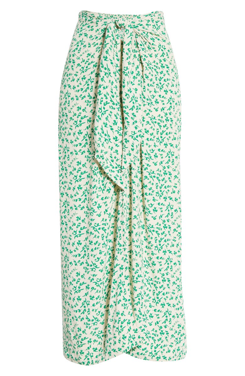 Ganni Print Tie Waist Midi Skirt, Alternate, color, 