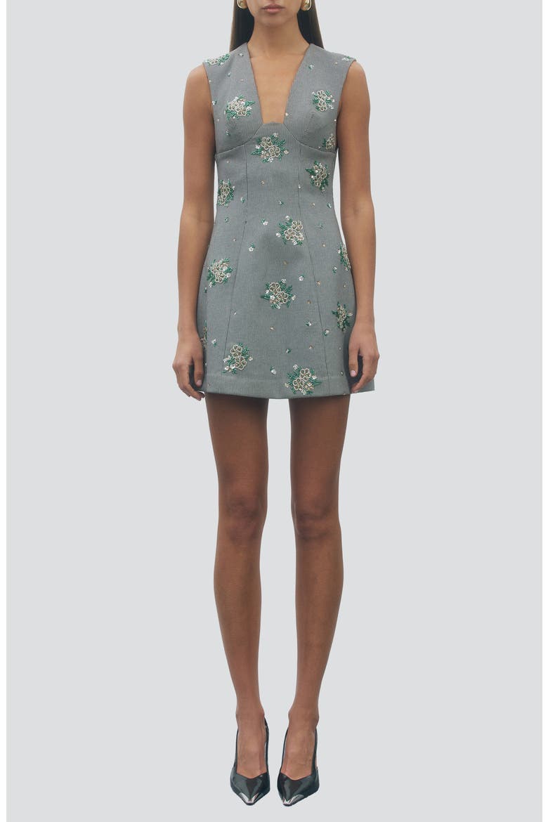 Violette Embroidered Minidress, Main, color, BLACK MULTI
