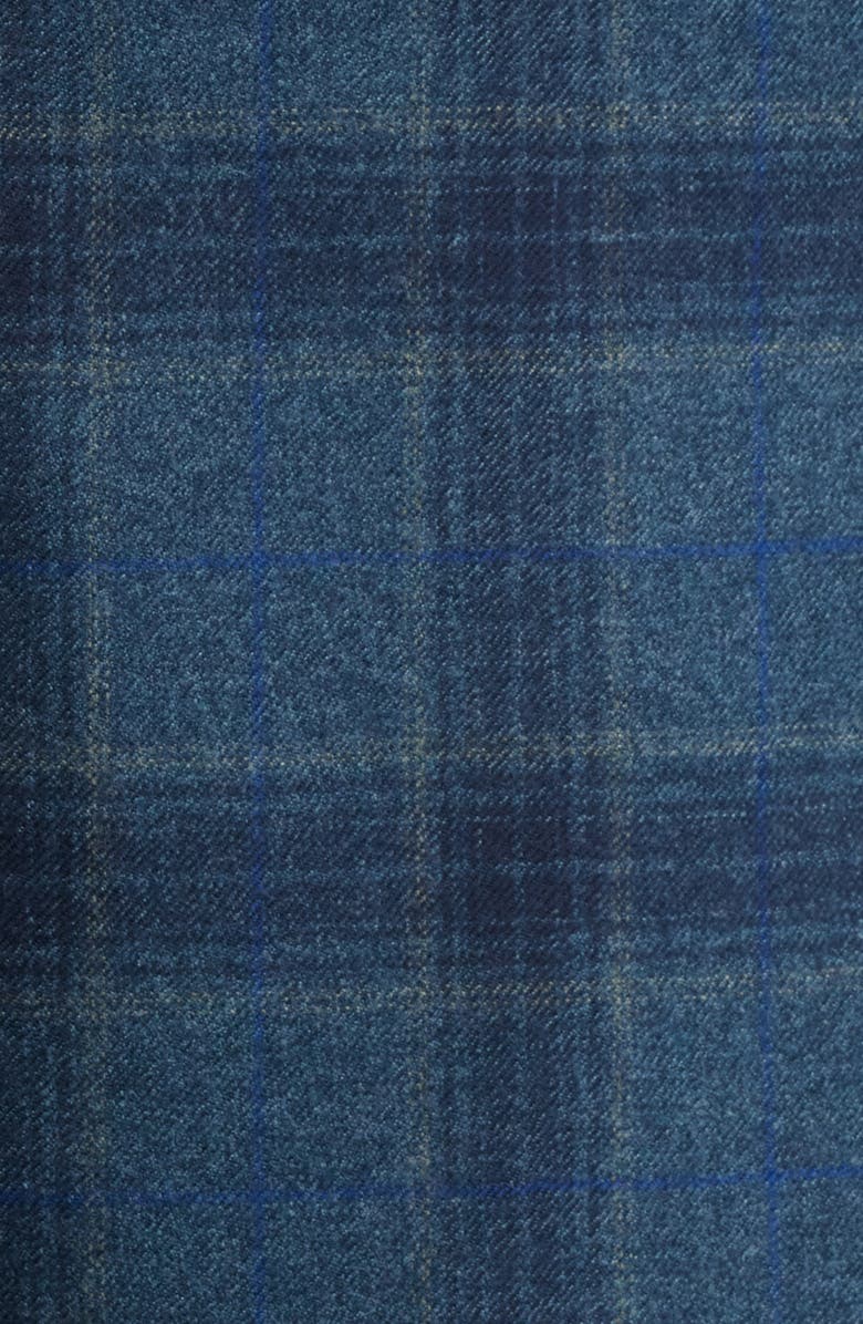 Canali Siena Regular Fit Windowpane Check Brushed Wool Sport Coat, Alternate, color, Green