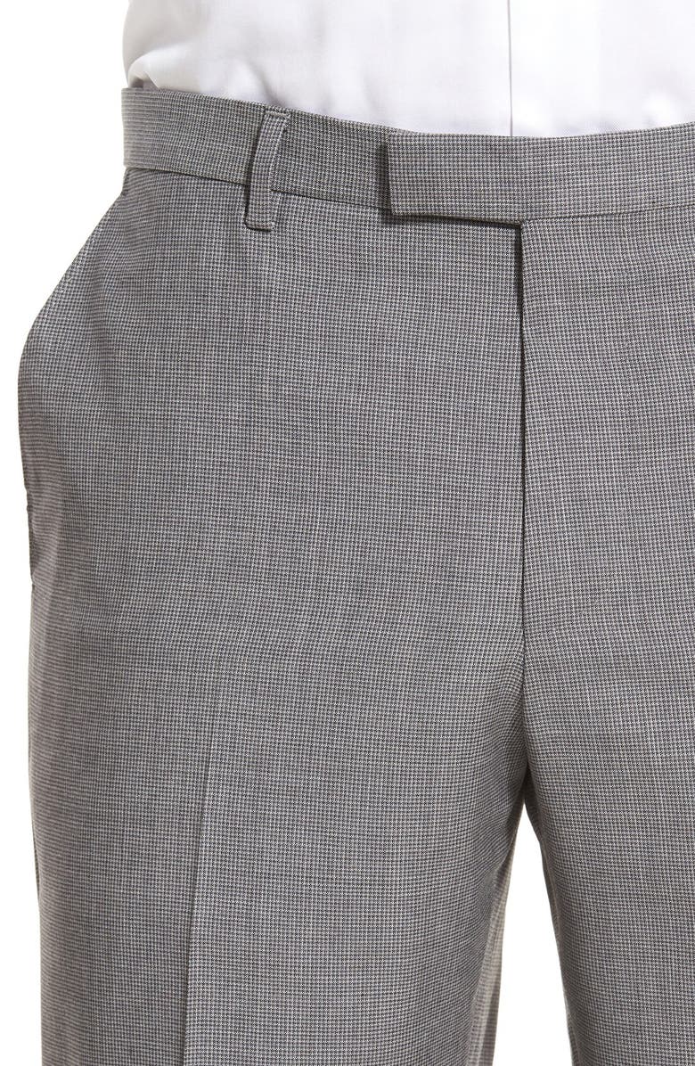 BOSS 'Leenon' Flat Front Houndstooth Wool Trousers, Alternate, color, 