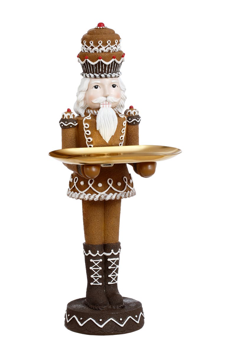 Mark Roberts Gingerbread Nutcracker Server, Main, color, Brown