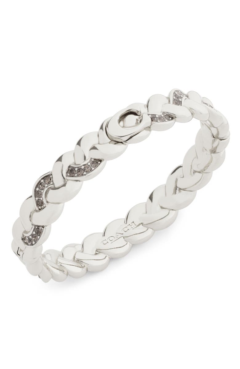 COACH Crystal Braided Hinge Bracelet, Alternate, color, 