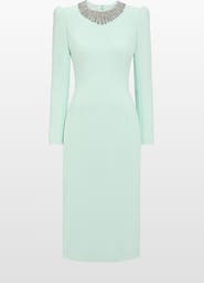 Jenny Packham Cora Long-Sleeve Midi Dress