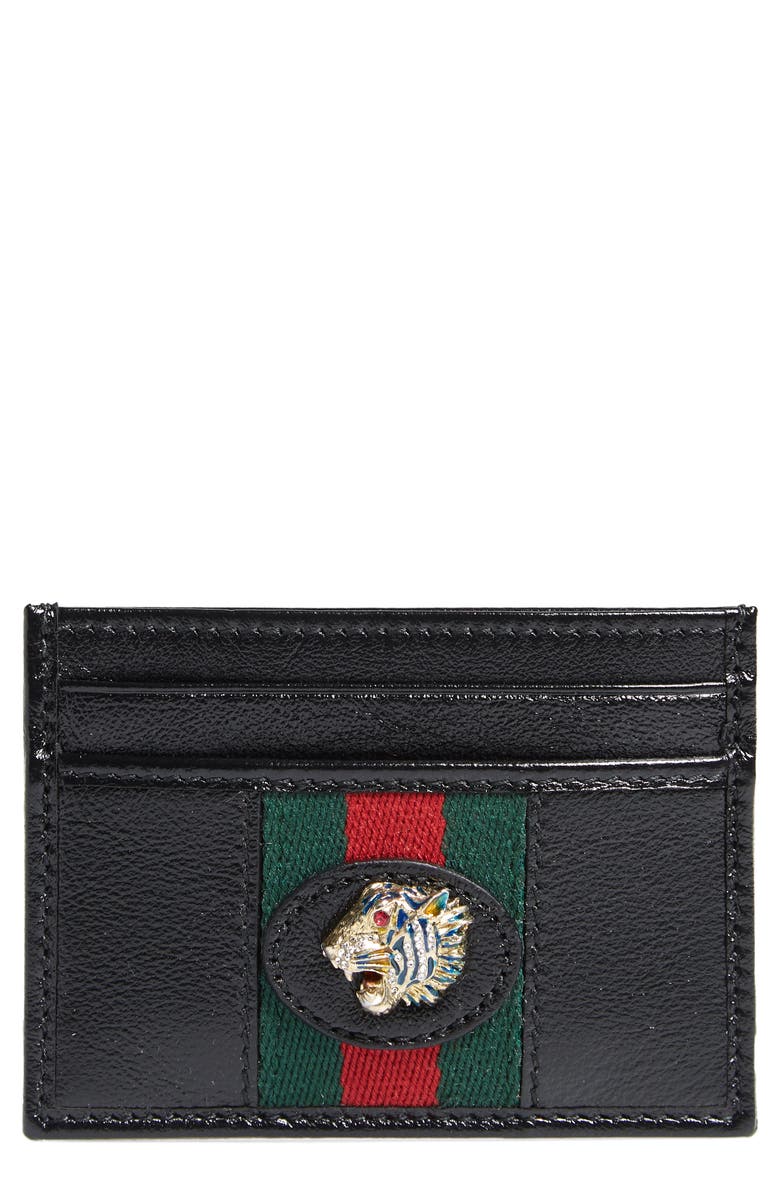 Gucci Leather Card Case, Main, color,