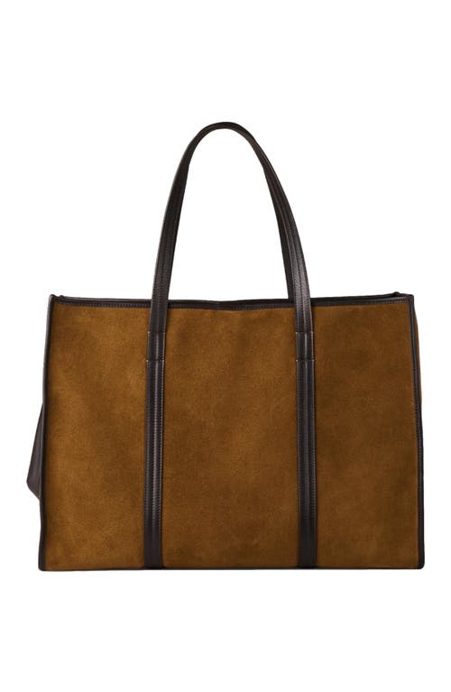Sandro Womens Large Suede Tote Bag In Camel