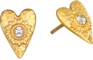 Satya Jewelry Sacred Connection Heart Lotus Stud Earrings