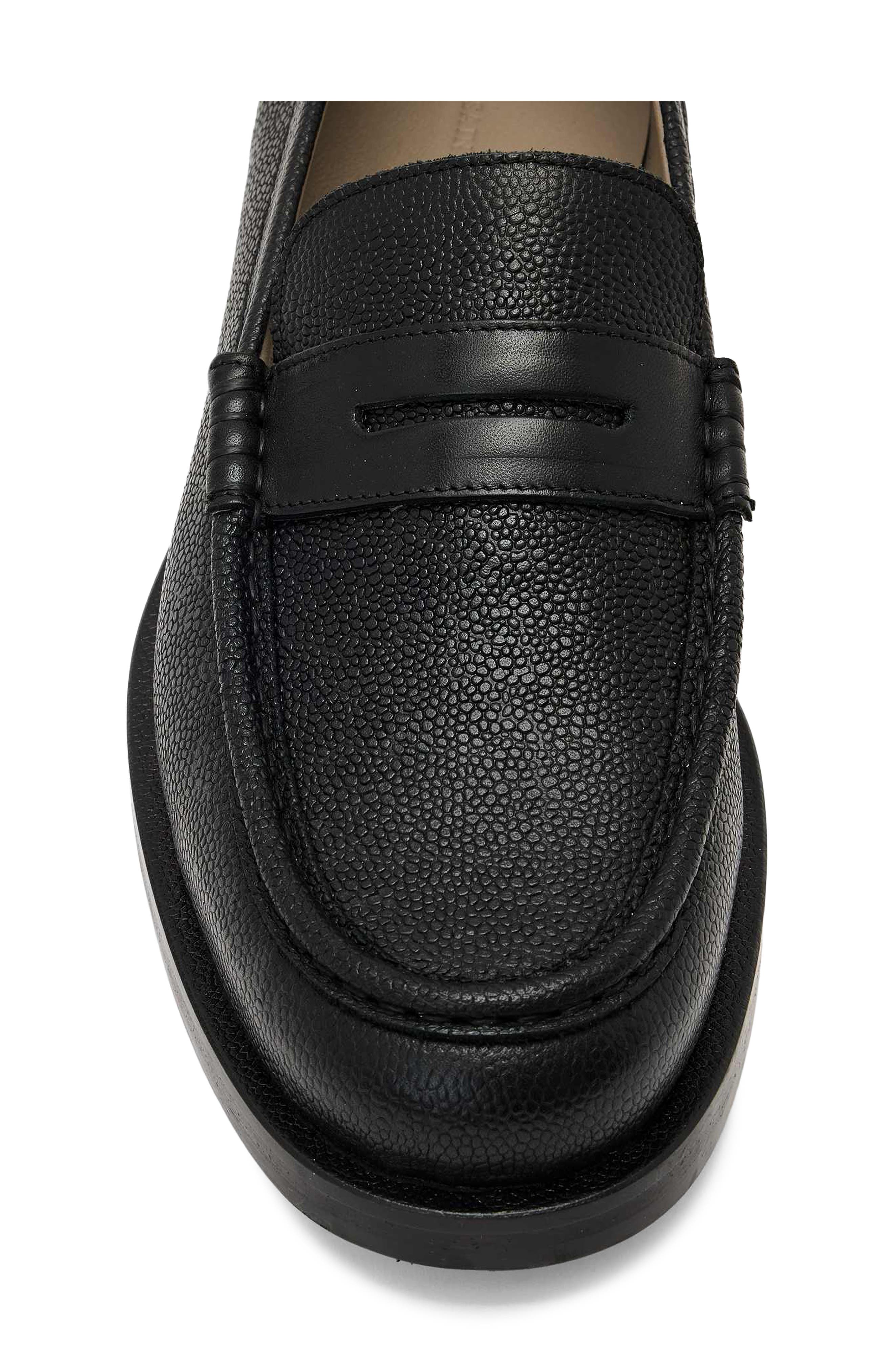 AllSaints Bloom Penny Loafer, Alternate, color, Black Grain
