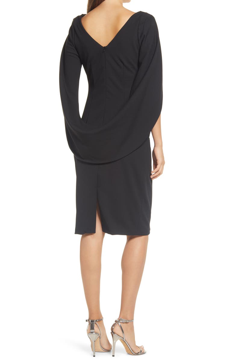 Betsy & Adam Drape Back Scuba Crepe Cocktail Dress, Alternate, color,