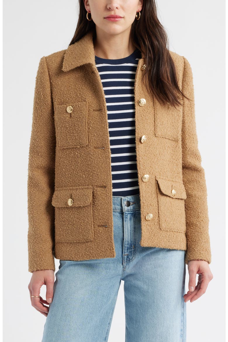 Bouclé Jacket, Main, color, TAN TANNIN