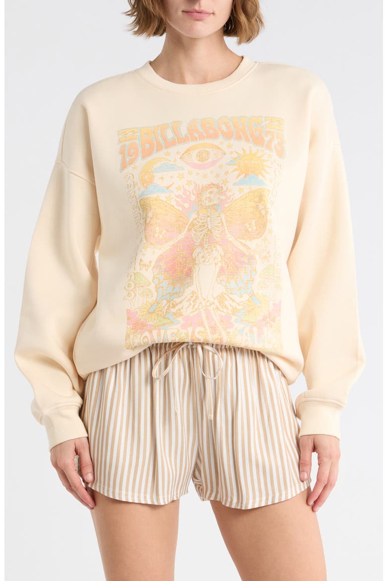 Boyfriend Crewneck Sweatshirt, Main, color, WHITE CAP