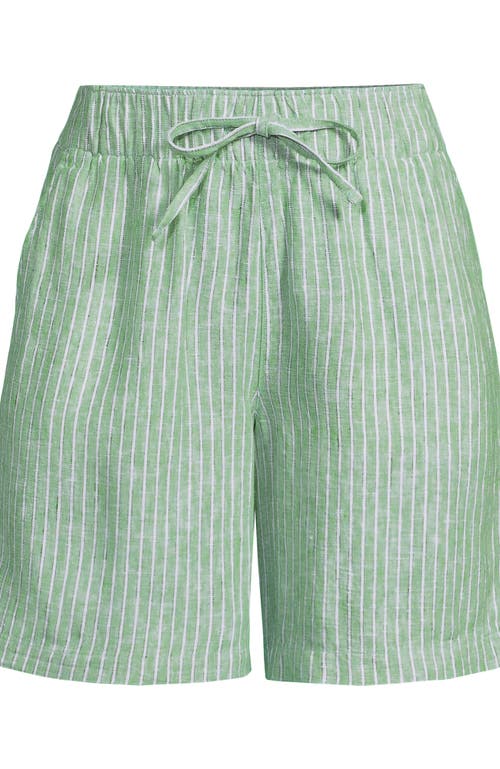 LANDS' END LANDS' END LINEN HIGH RISE PULL ON 7" SHORTS