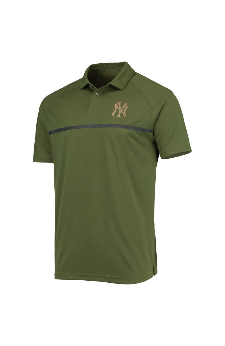 LEVELWEAR Men's Levelwear Olive New York Yankees Delta Sector Raglan Polo, Alternate, color,