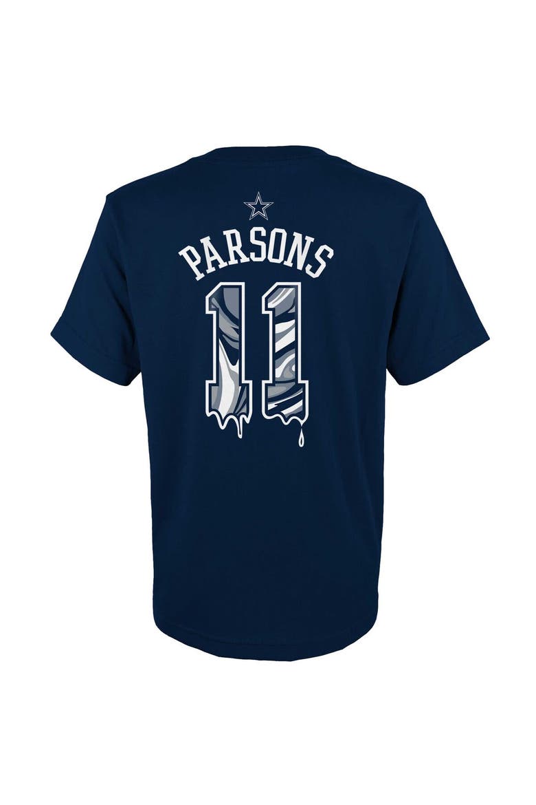 Youth Micah Parsons Navy Dallas Cowboys Mainliner Drip Player Name & Number T-Shirt, Alternate, color, Navy