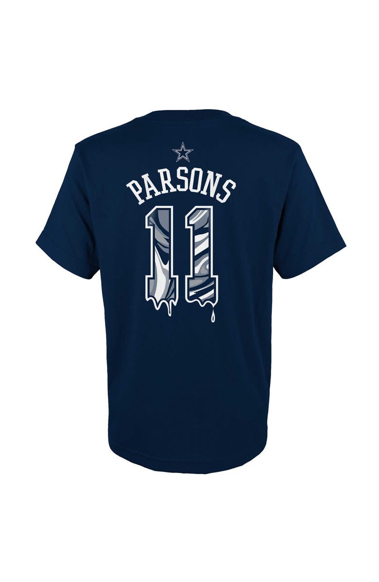 Outerstuff Youth Micah Parsons Navy Dallas Cowboys Mainliner Drip Player Name & Number T-Shirt, Alternate, color, 