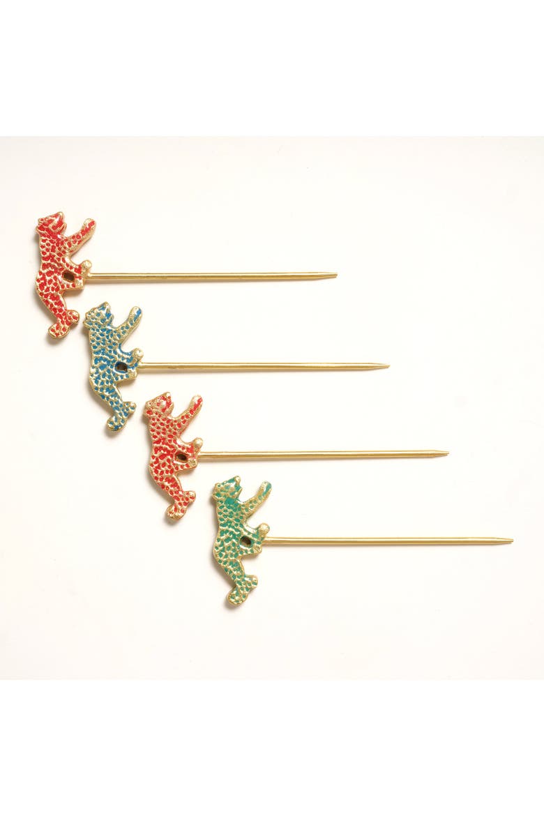 Tanda Steel Cocktail Sticks Leopar Entertaining Essential, Alternate, color, Metallic Gold