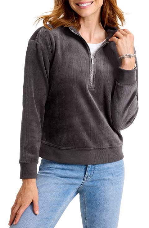Cozy Cord Half Zip Sweatshirt