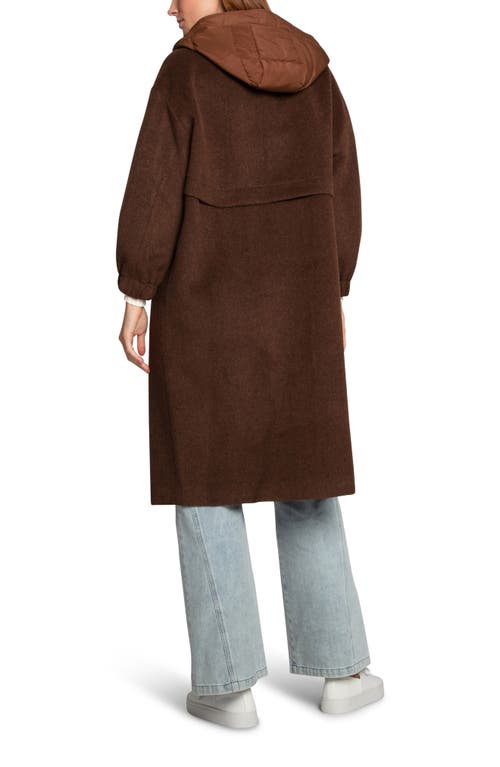 Belle & Bloom Fantasy Land Hooded Wool Blend Coat In Brown