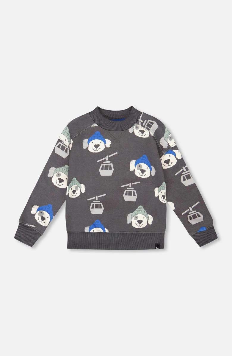 Deux par Deux Fleece Pullover Sweatshirt Dog, Main, color,
