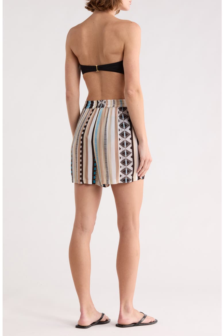 Drawstring Cover-Up Shorts, Alternate, color, NEUTRAL AZTEC