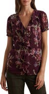Lauren Ralph Lauren Ruffle Short Sleeve Georgette Top